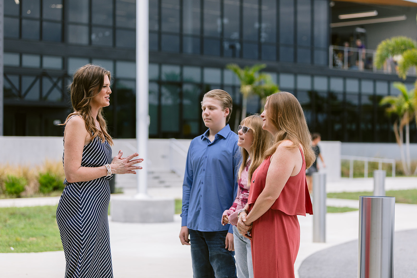 Melissa Rutland speaking with a Pinellas County family